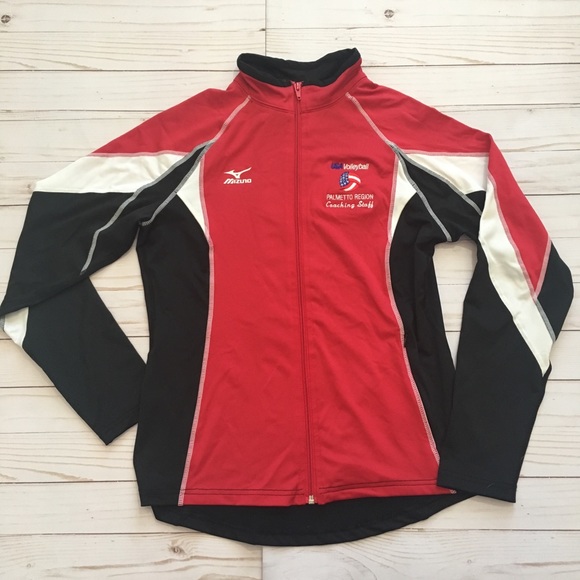 Mizuno Jackets & Blazers - Mizuno USA Volleyball Coaching Jacket Red Black S